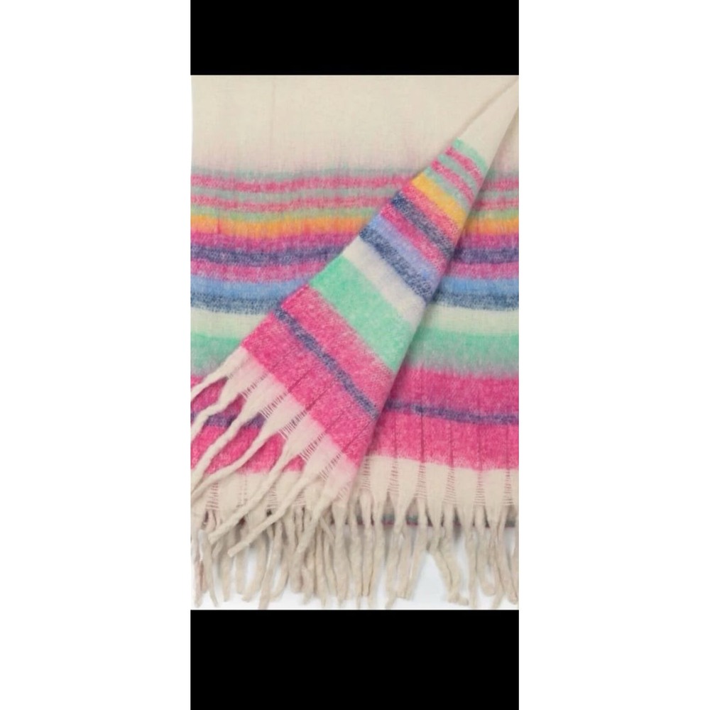 Free people Skye Stripe Fringe blanket NWT retails for $78,